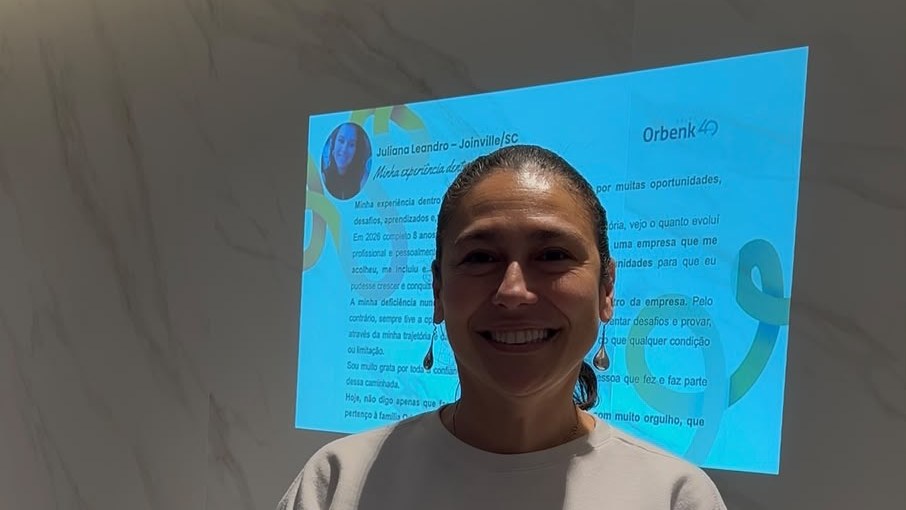 Colaboradora do Grupo Orbenk na Semana da Inclusão